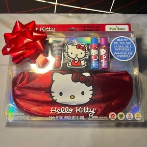 Hello Kitty Lip Gloss Balm Key Chain Red Crossbody Sanrio HK Bundle RARE New